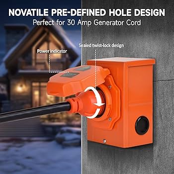 Amazon.com: H HZXVOGEN 30 Amp Generator Cord and Power Inlet